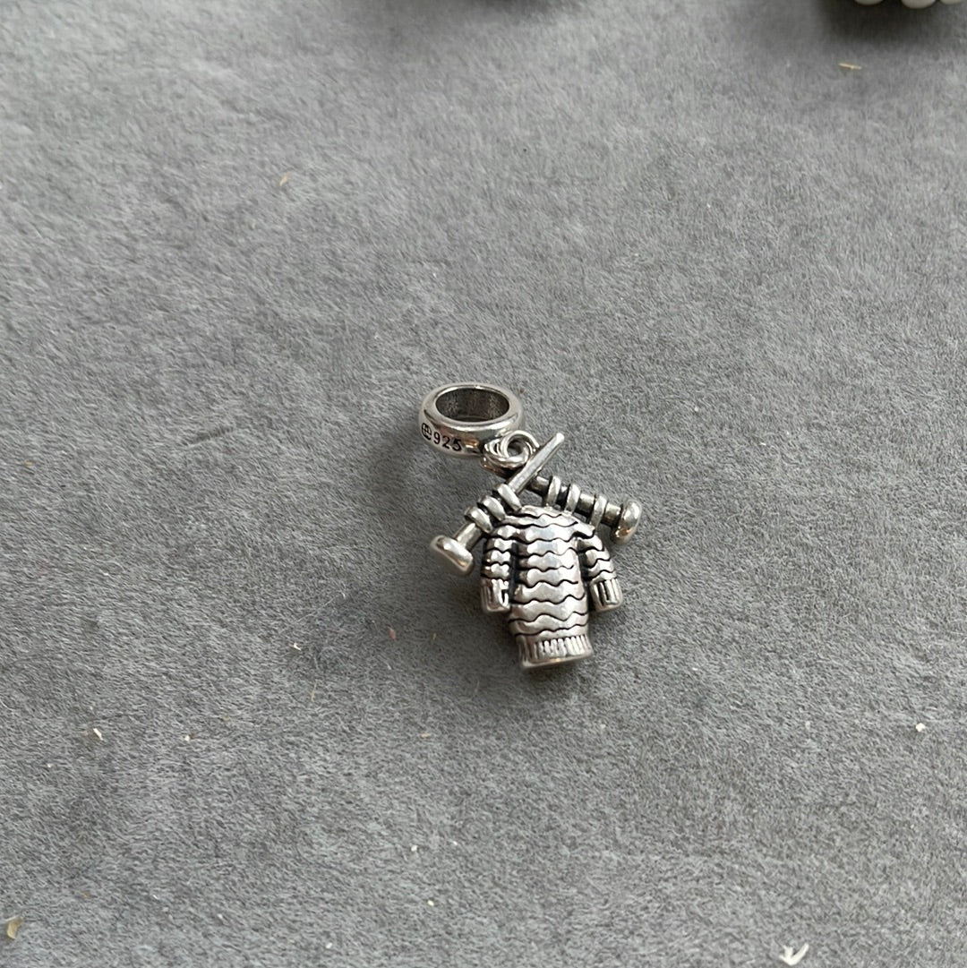Genuine Chamilia Knitting Needles and Jumper Charm Dangle