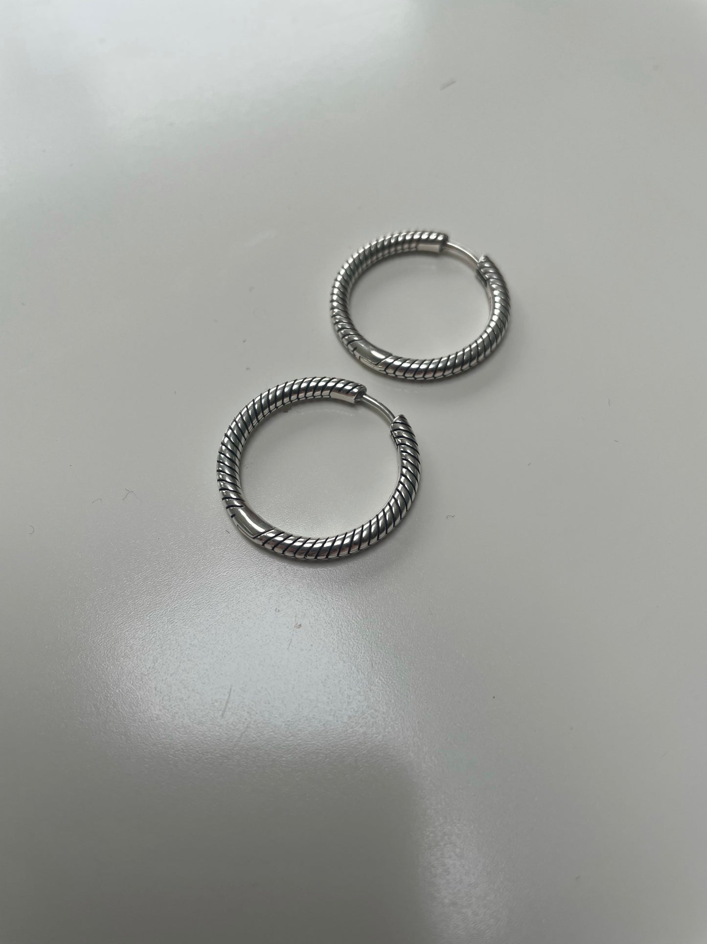 Genuine Pandora Snake Large Hoop Earrings