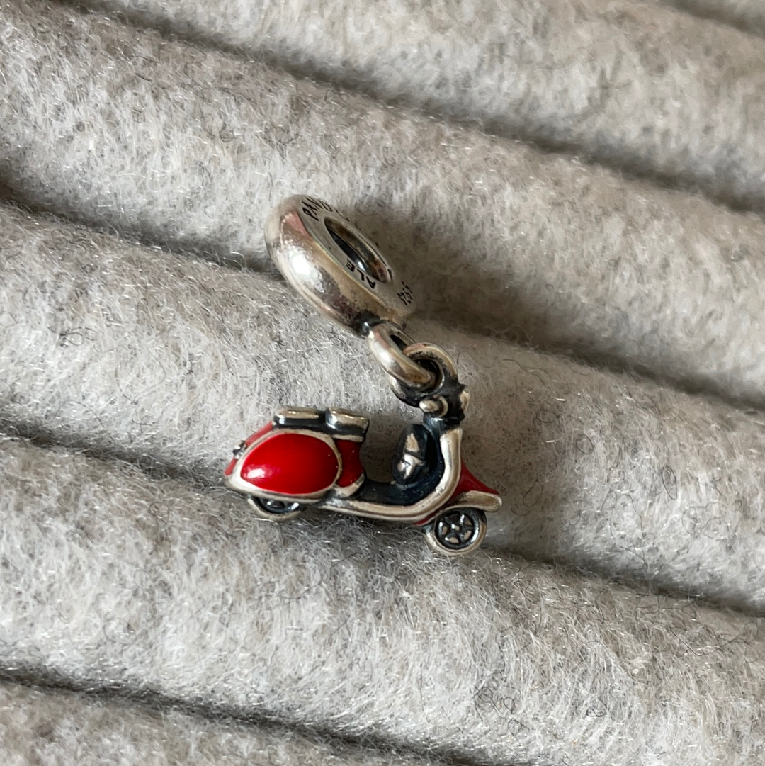 Genuine Pandora Charm Red Vespa Scooter Italian Dangle Charm