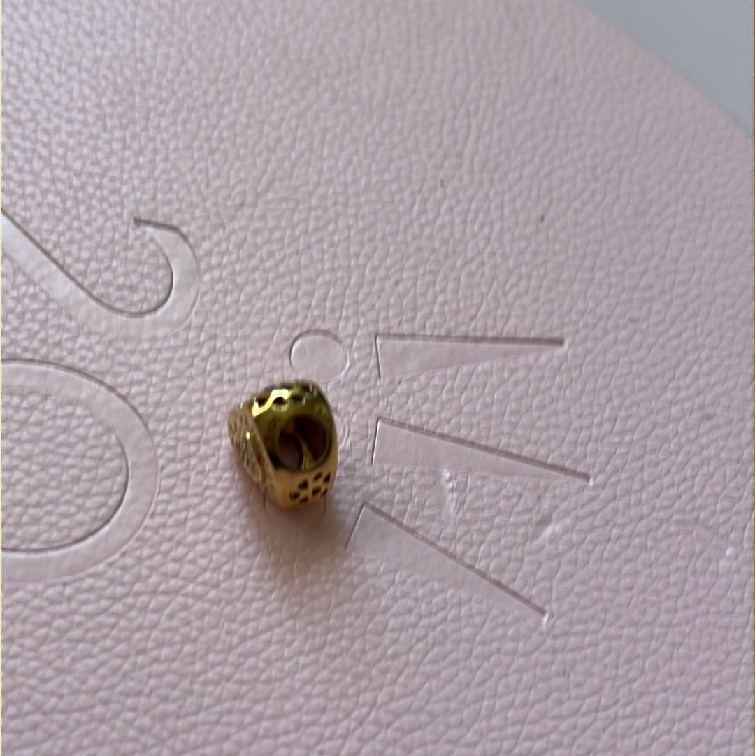Genuine Pandora Shine Gold Pave Heart Logo Charm