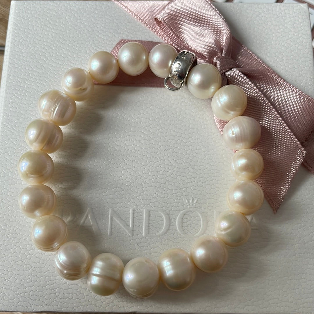 Thomas Sabo Sterling Silver White Pearl Bracelet Large
