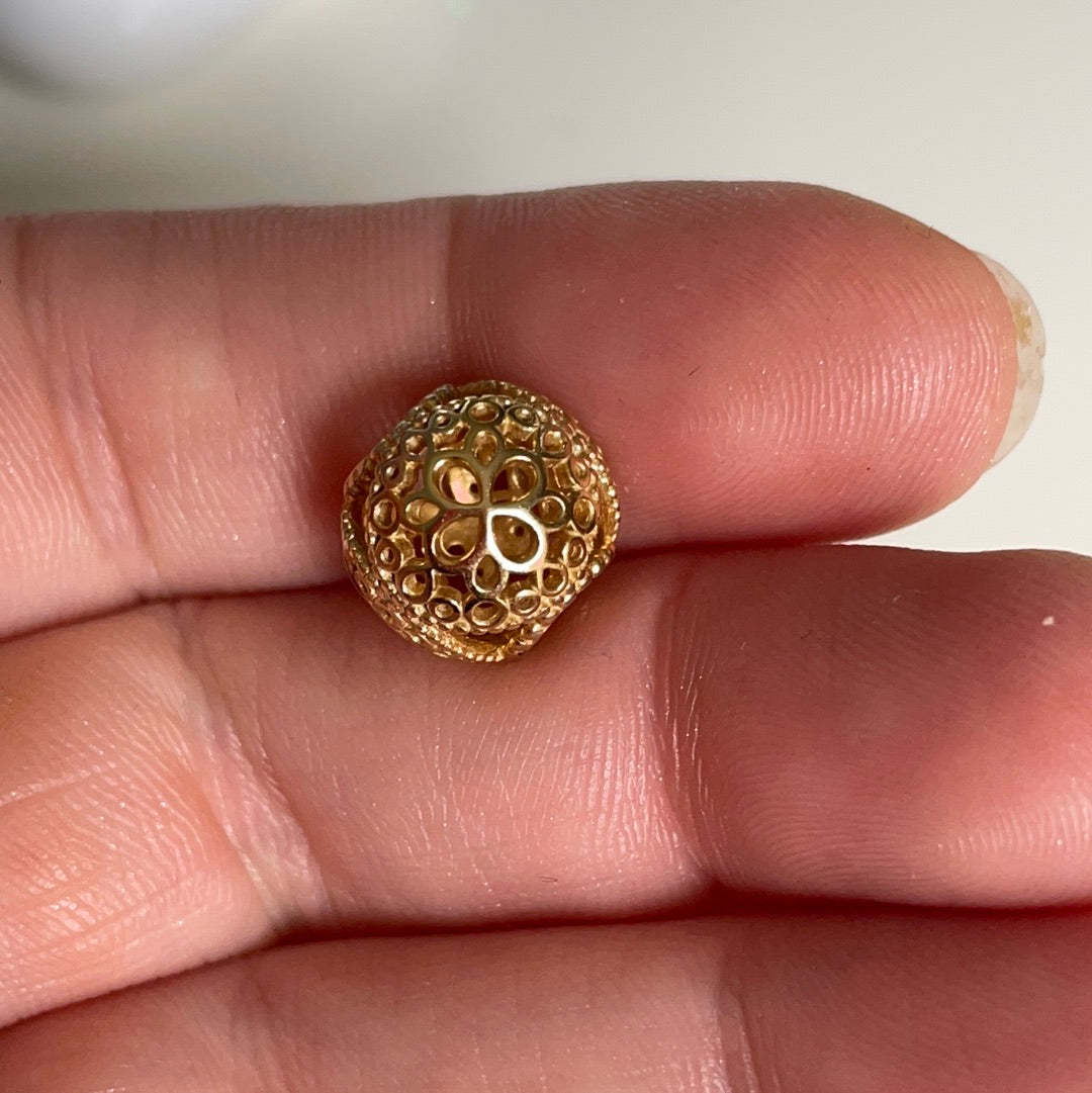 Genuine Pandora Shine Gold Openwork Flower Charm