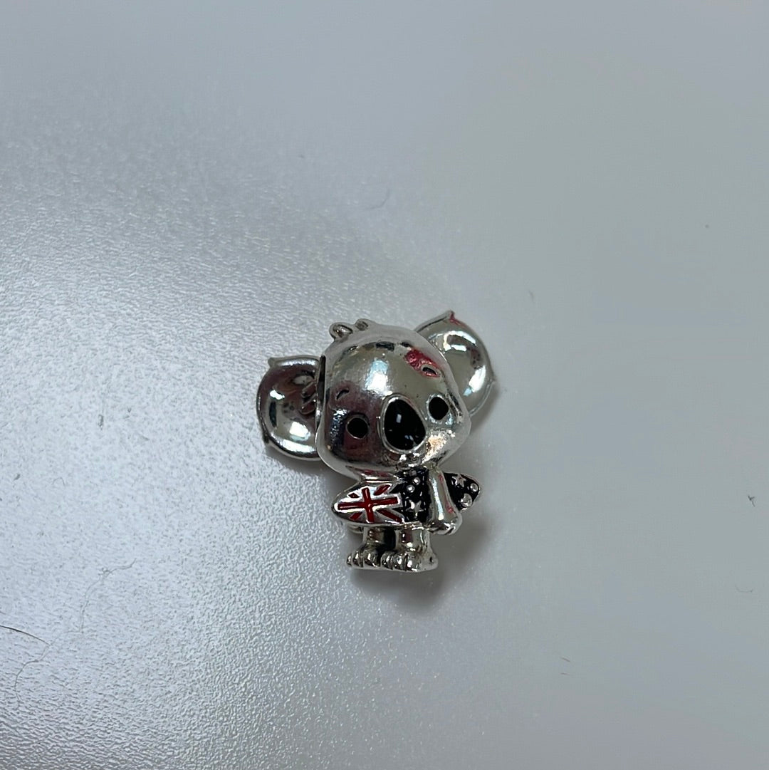 Genuine Pandora Australian Animal Koala Bear With Surf Board Charm