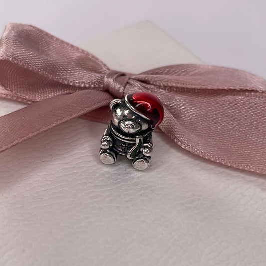 Genuine Pandora Christmas Bear with Santas Hat Charm