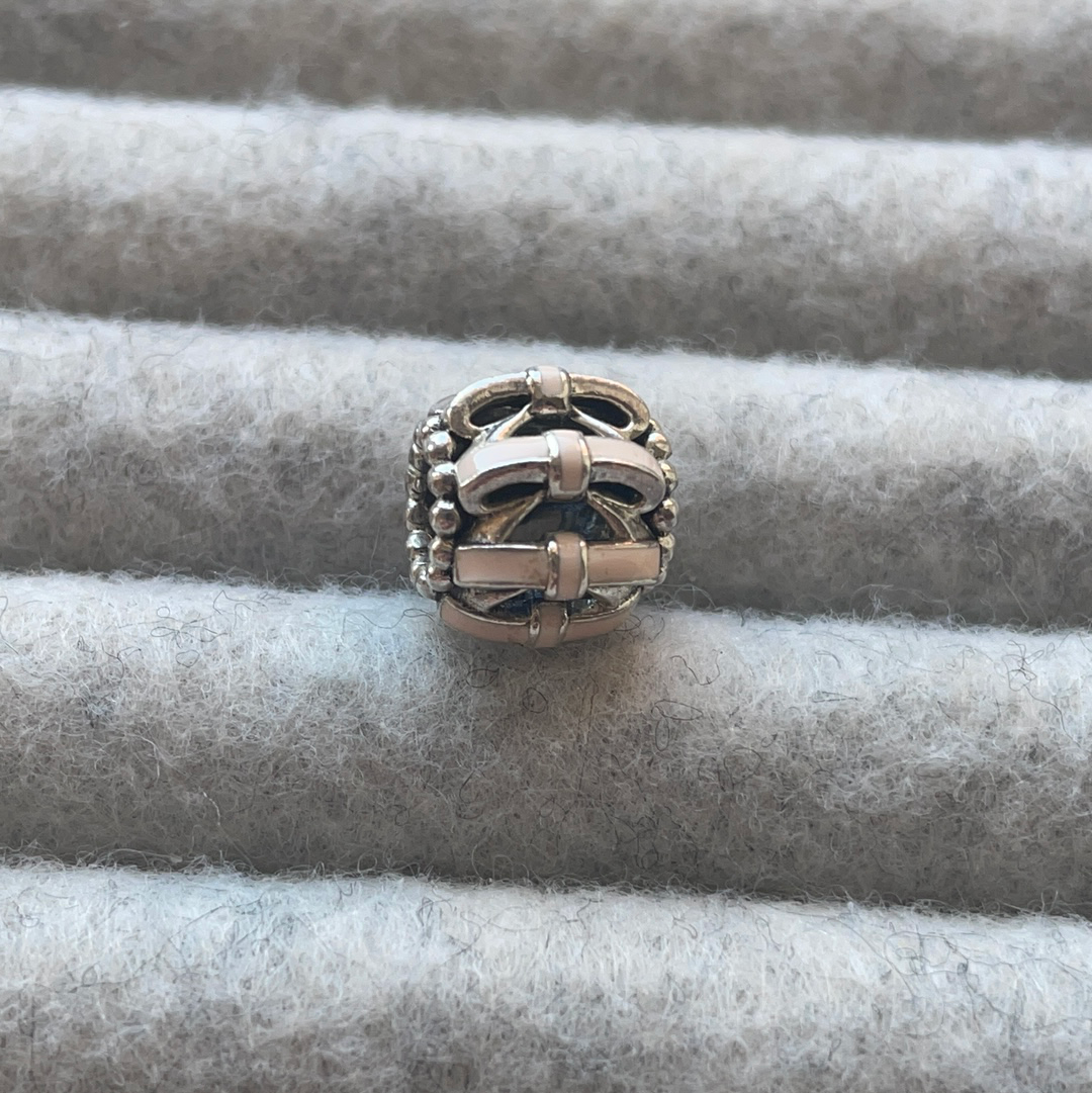 Genuine Pandora Bow Pink Enamel Ball Charm