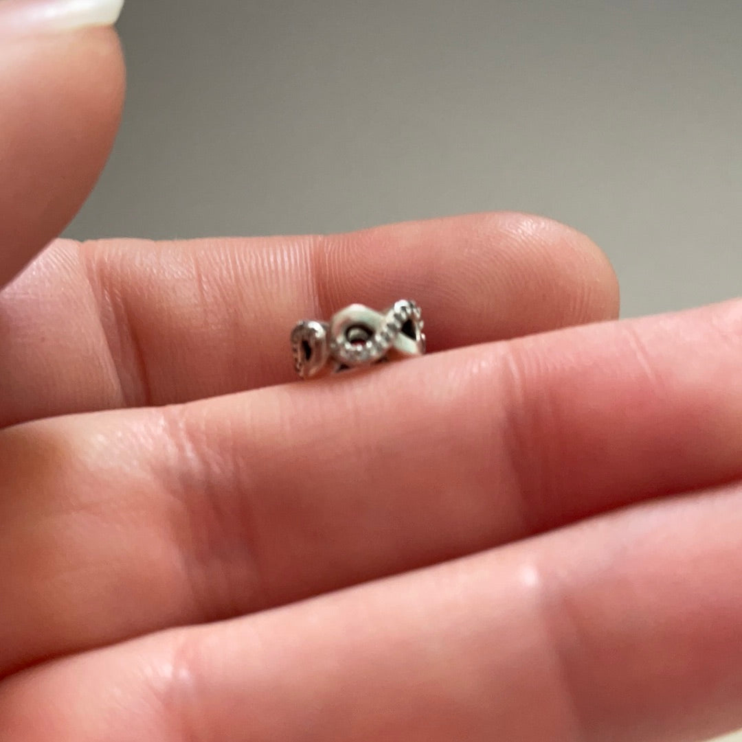 Genuine Pandora Pave Infinity Pave Spacer Charm x2 PAIR