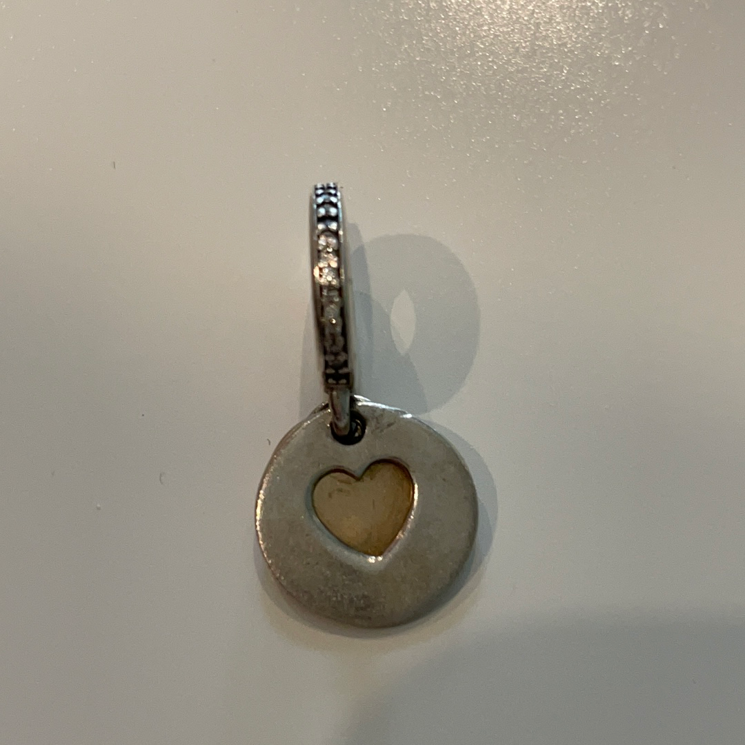 Genuine Pandora Two Tone You, Me, Forever Dangle Charm