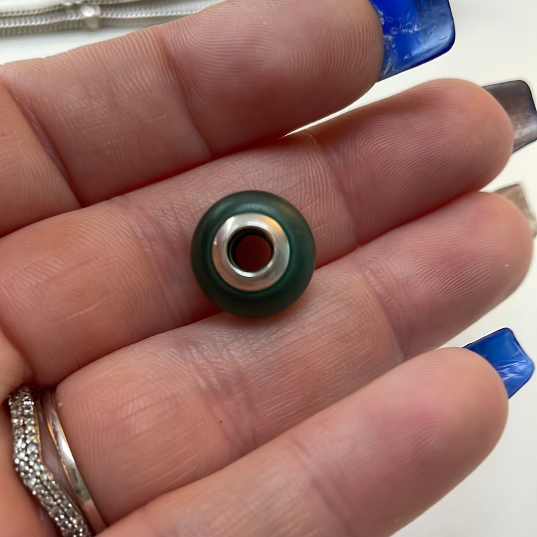 Genuine Pandora Small Matte Green Murano Charm