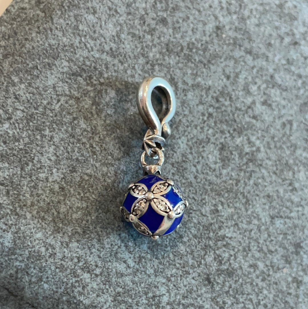 Genuine Pandora Blue Ornament Limited Edition 2019 Merry Christmas Bauble Dangle