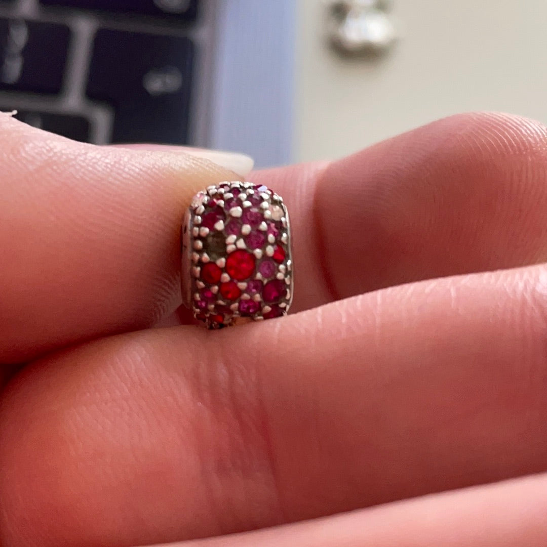 Genuine Chamilia Pink and Clear Pave Ball Charm