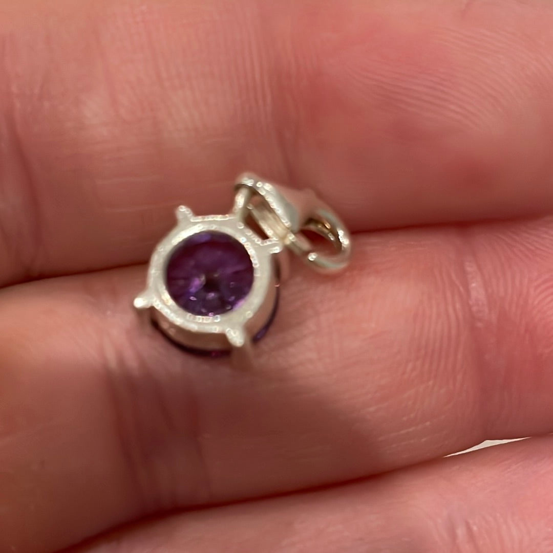 Genuine Thomas Sabo Sterling Silver Dangle Real Gemstone Amethyst Charm