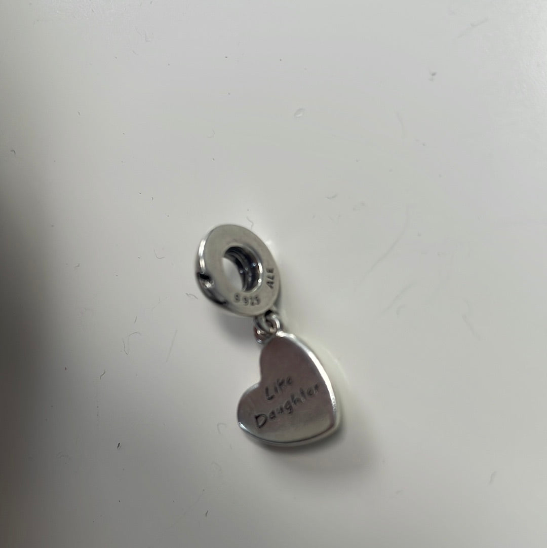 Genuine Pandora Like Daughter Heart Dangle Charm