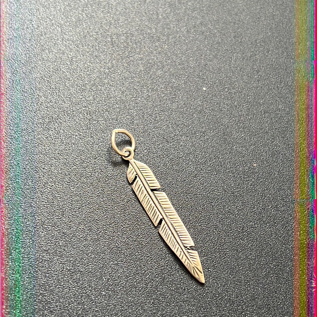 Sterling Silver Large Feather Pendant
