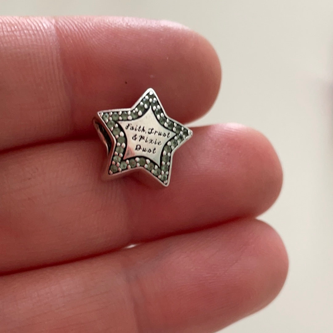 Genuine Pandora Tinkerbell Pave Star Peter Pan Charm Disney