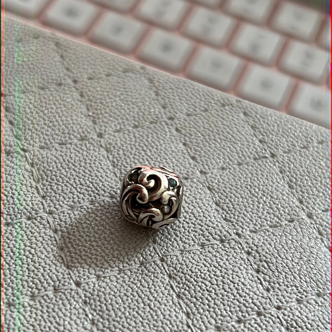 Genuine Chamilia Disney Green CZ Swirl Charm