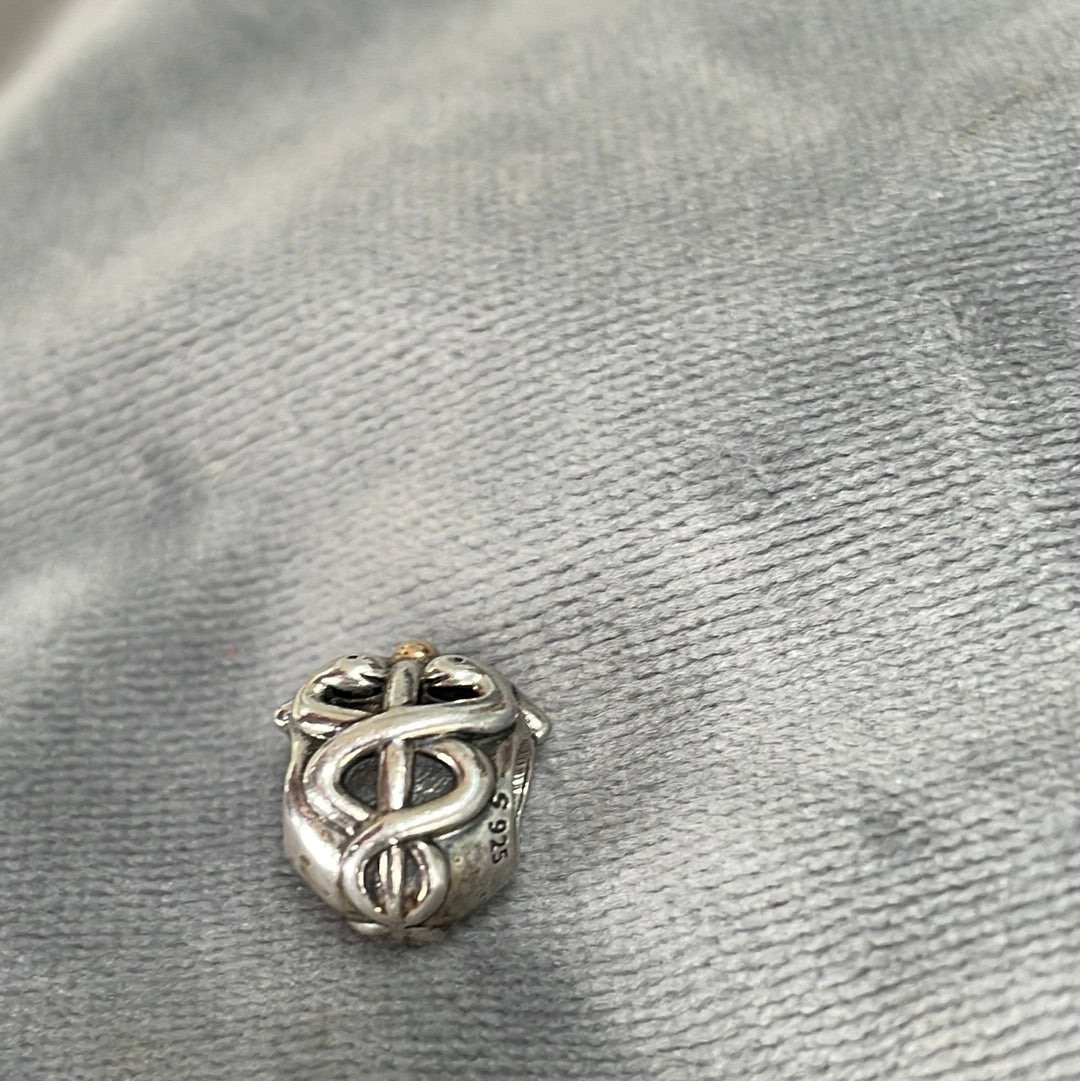 Genuine Pandora Two Tone Medical Life Saver Snake Nurse Doctor Charm