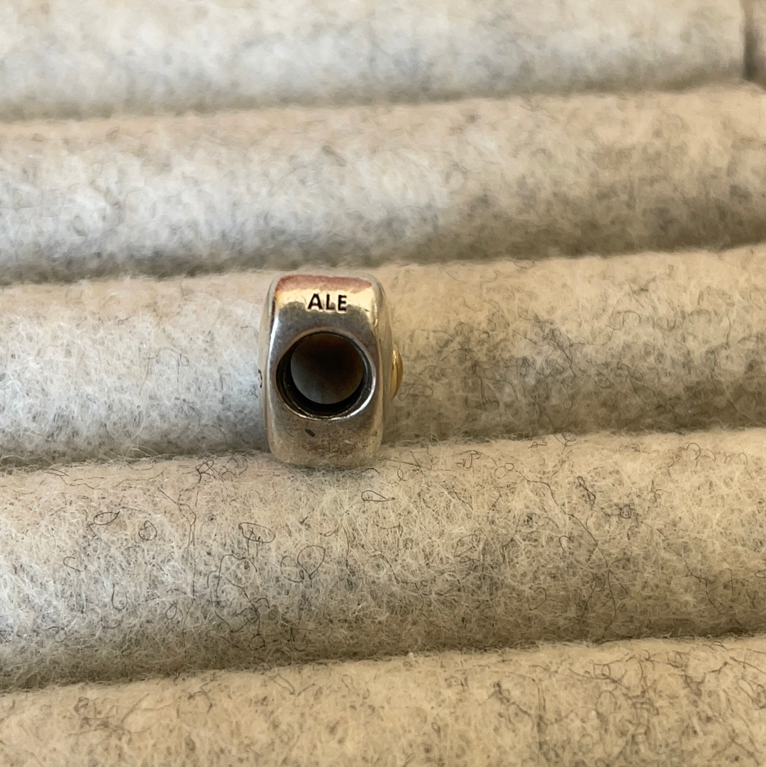 Genuine Pandora Two Tone Happy Anniversary Charm With Gold Heart