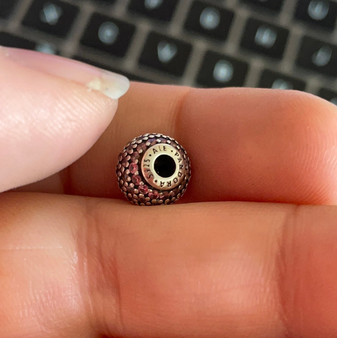 Genuine Pandora Caring Pink Pave Essence Charm