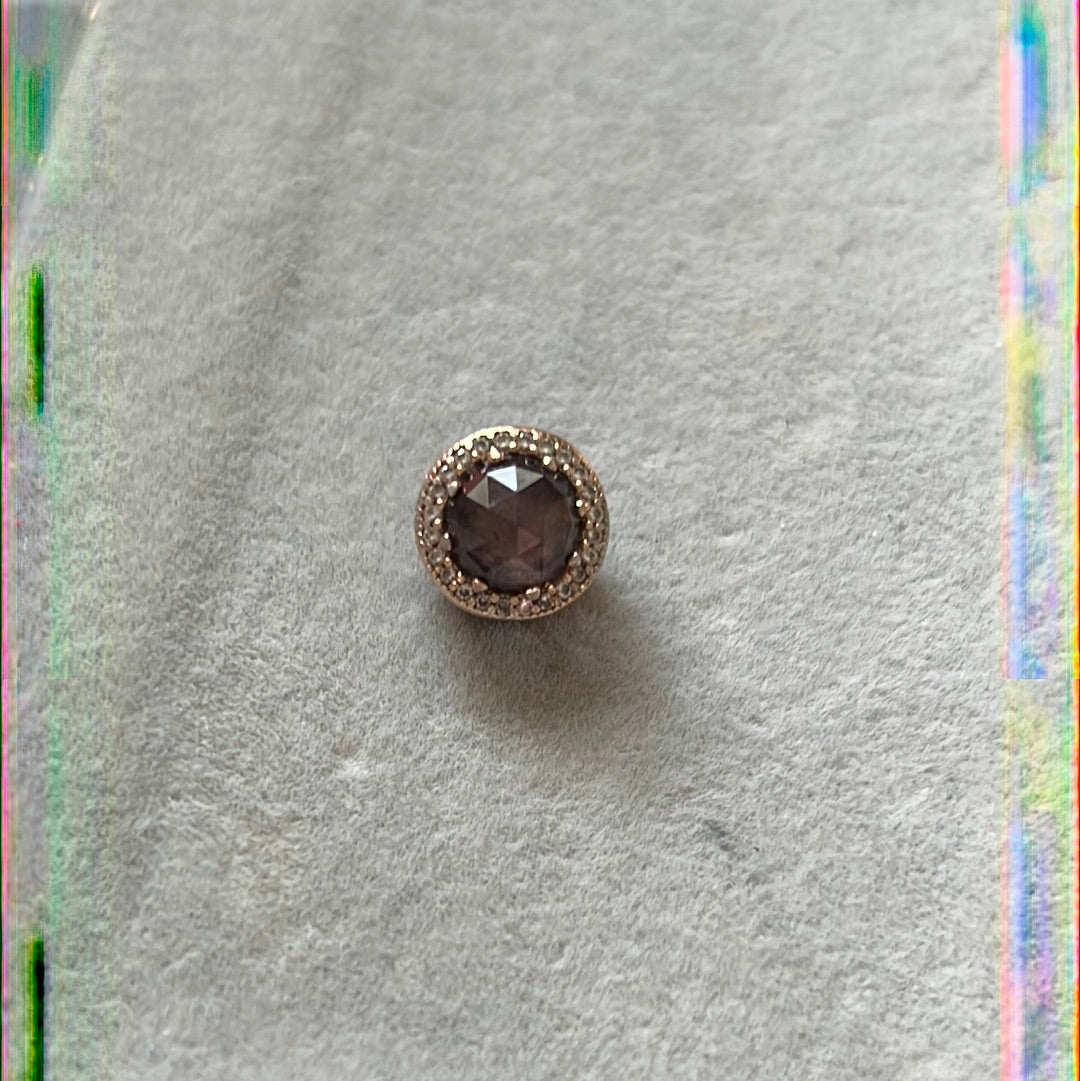 Genuine Pandora Rose Gold Pave Radiant Hearts Pink/ Clear Large Stone Charm