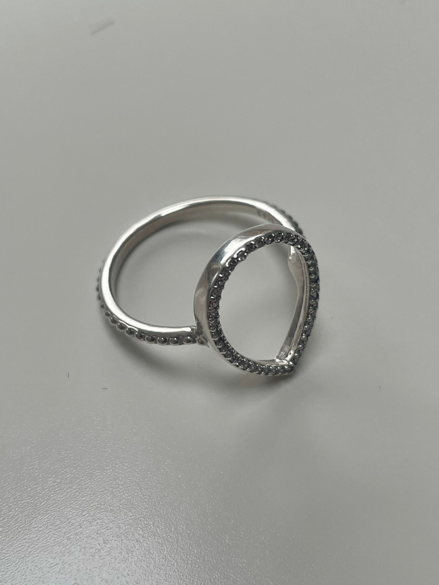 Genuine Pandora Teardrop Open Pave Ring