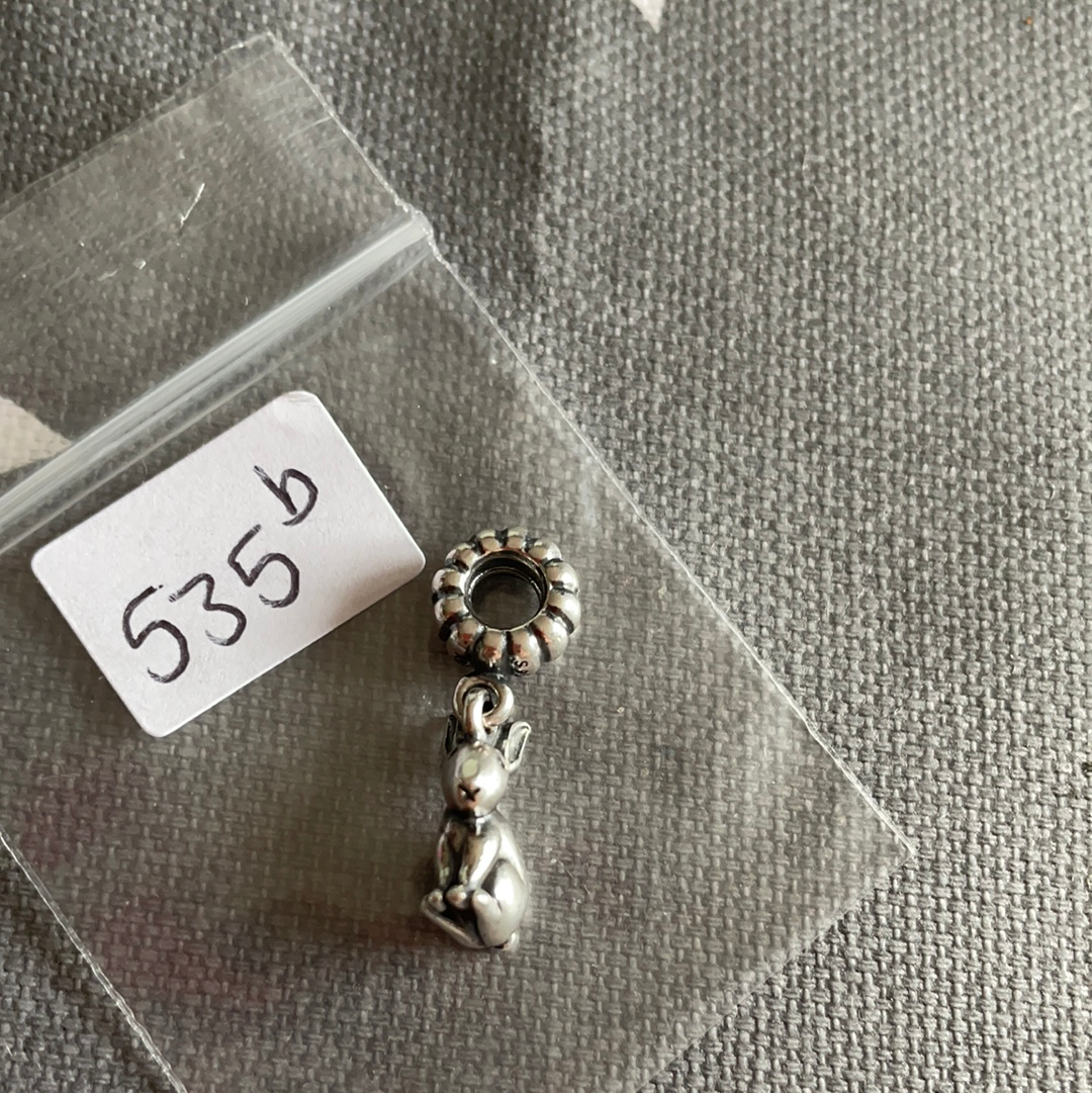 Genuine Pandora Bunny Rabbit Dangle Charm RARE Zodiac