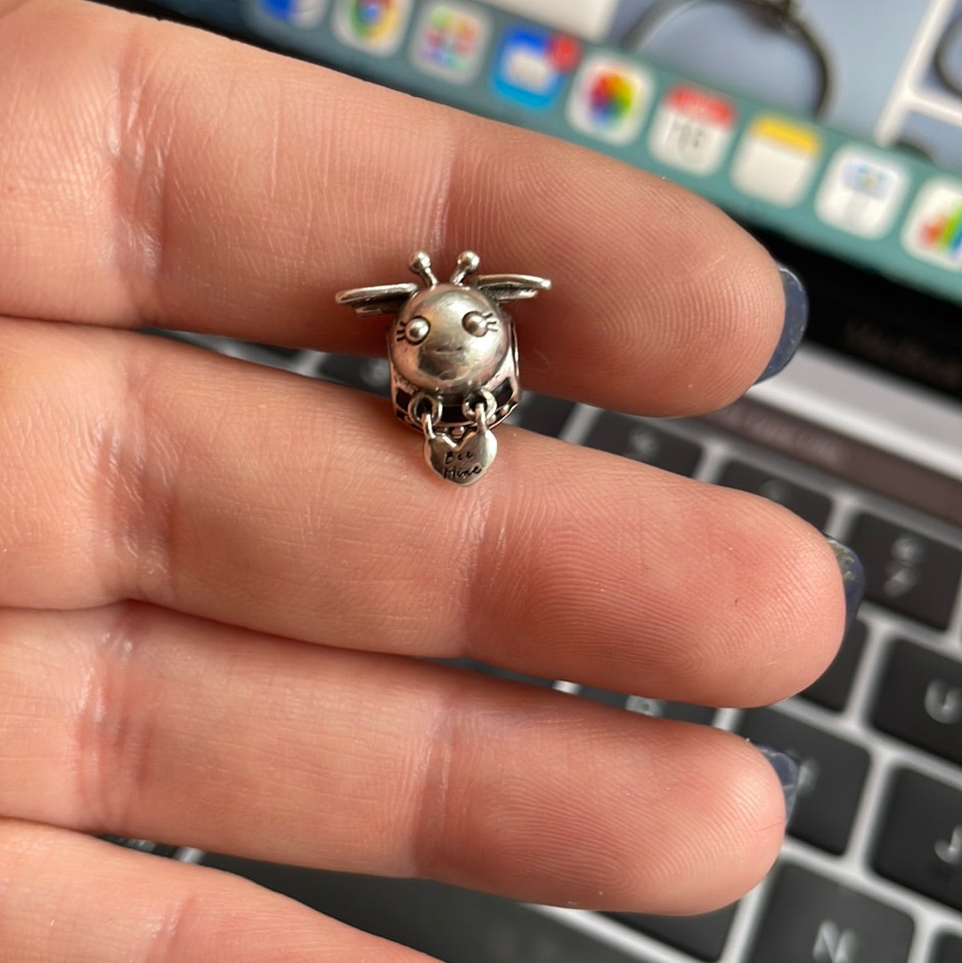 Genuine Pandora Enamel Bee Dangle Heart “Bee Mine” Charm