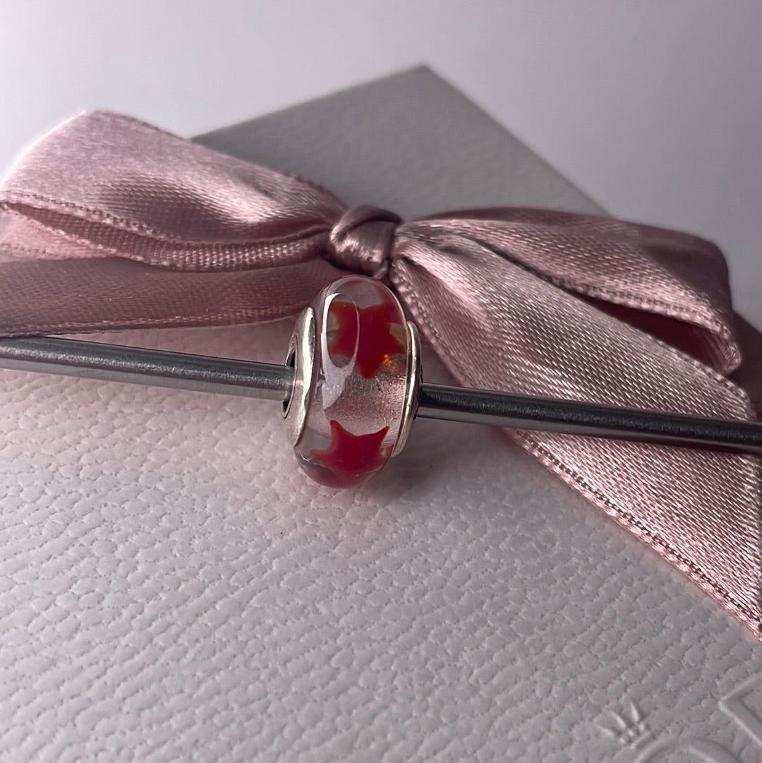 Genuine Pandora Red Star Murano Charm
