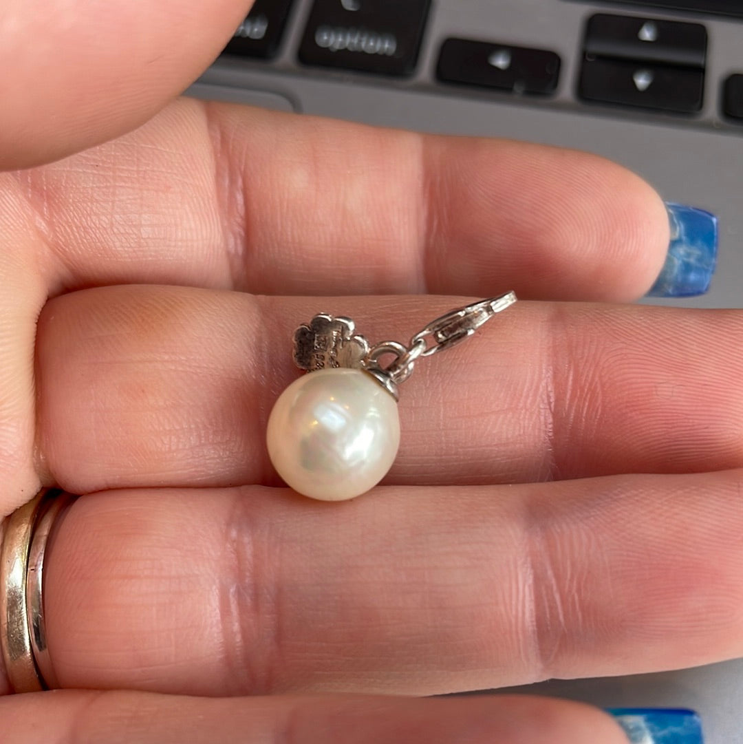 Thomas Sabo Sterling Silver Pearl Clover Lucky Clip Charm