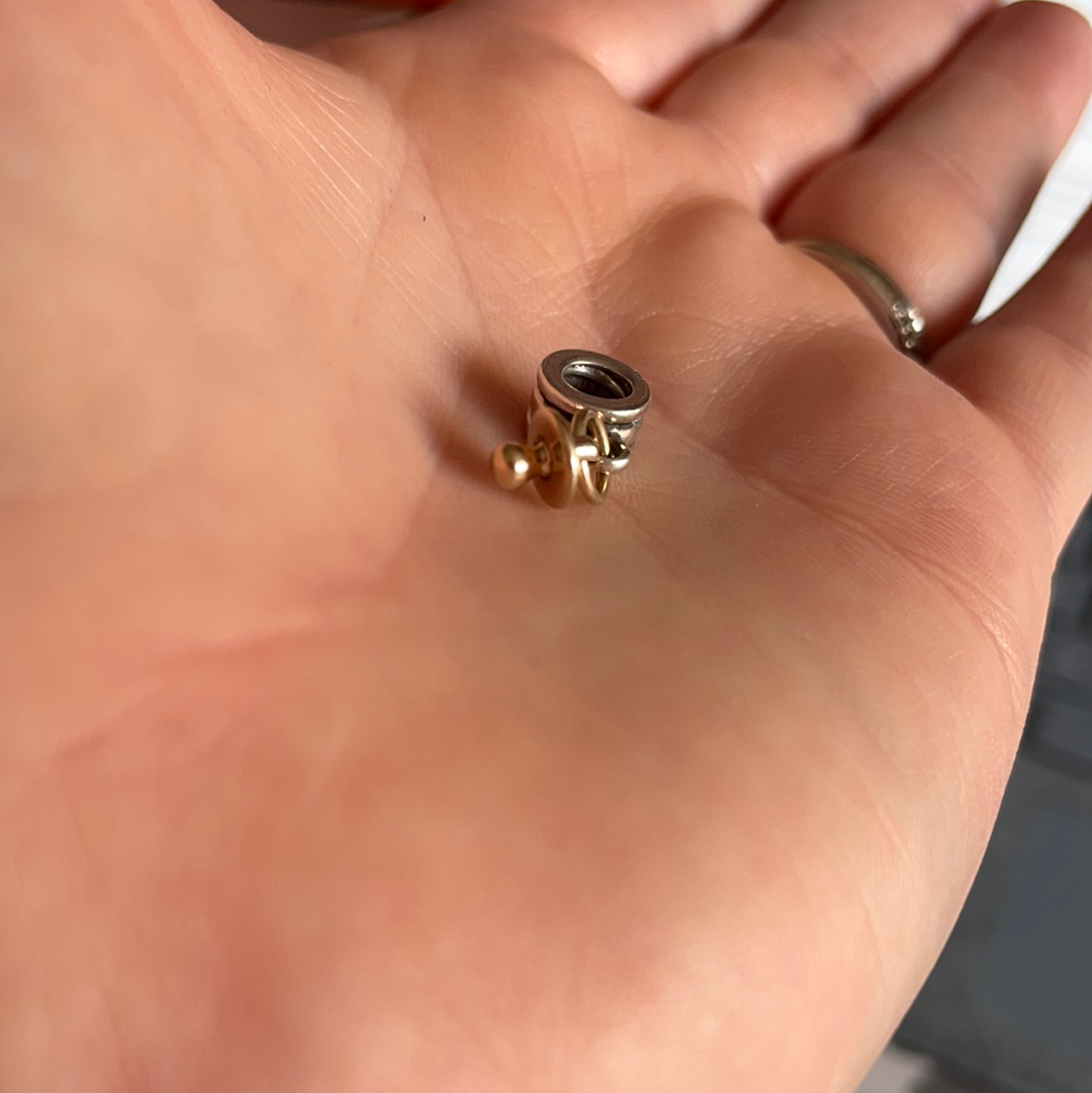 Genuine Pandora 14k Gold Dummy Pacifier Charm Dangle