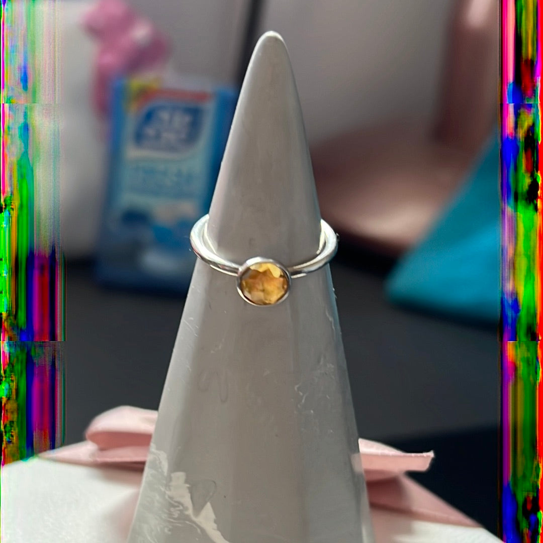 Genuine Pandora Birthstone Yellow / Orange Ring In Size 54