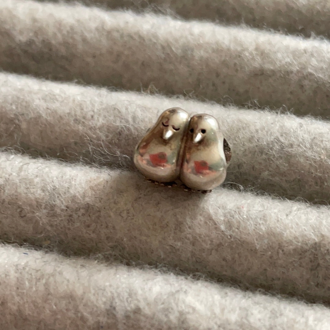 Genuine Chamilia Little Fat Love Birds Heart Charm Love Birds
