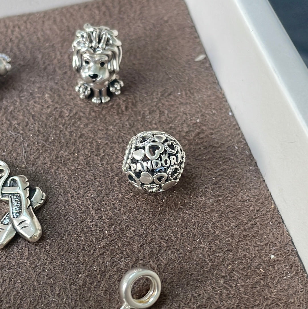Genuine Pandora Openwork Heart Logo PANDORA Charm