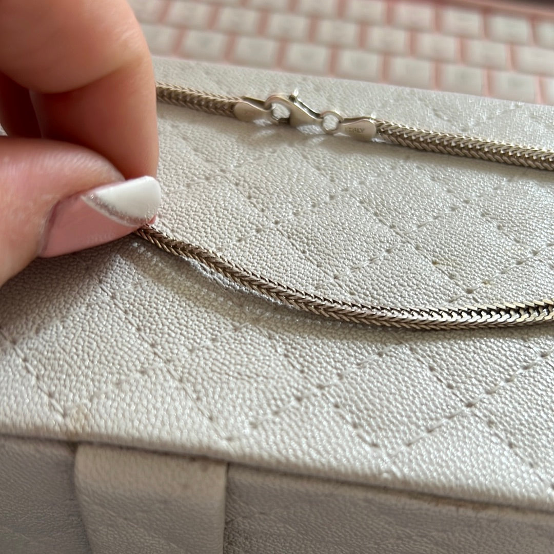 Italian Sterling Silver Belcher / Cable Necklace Chain 40cm