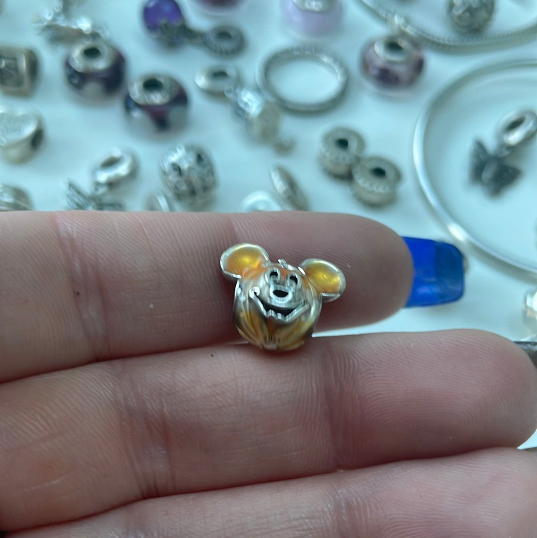 Genuine Pandora Disney Mickey Mouse BOO Enamel Pumpkin Charm