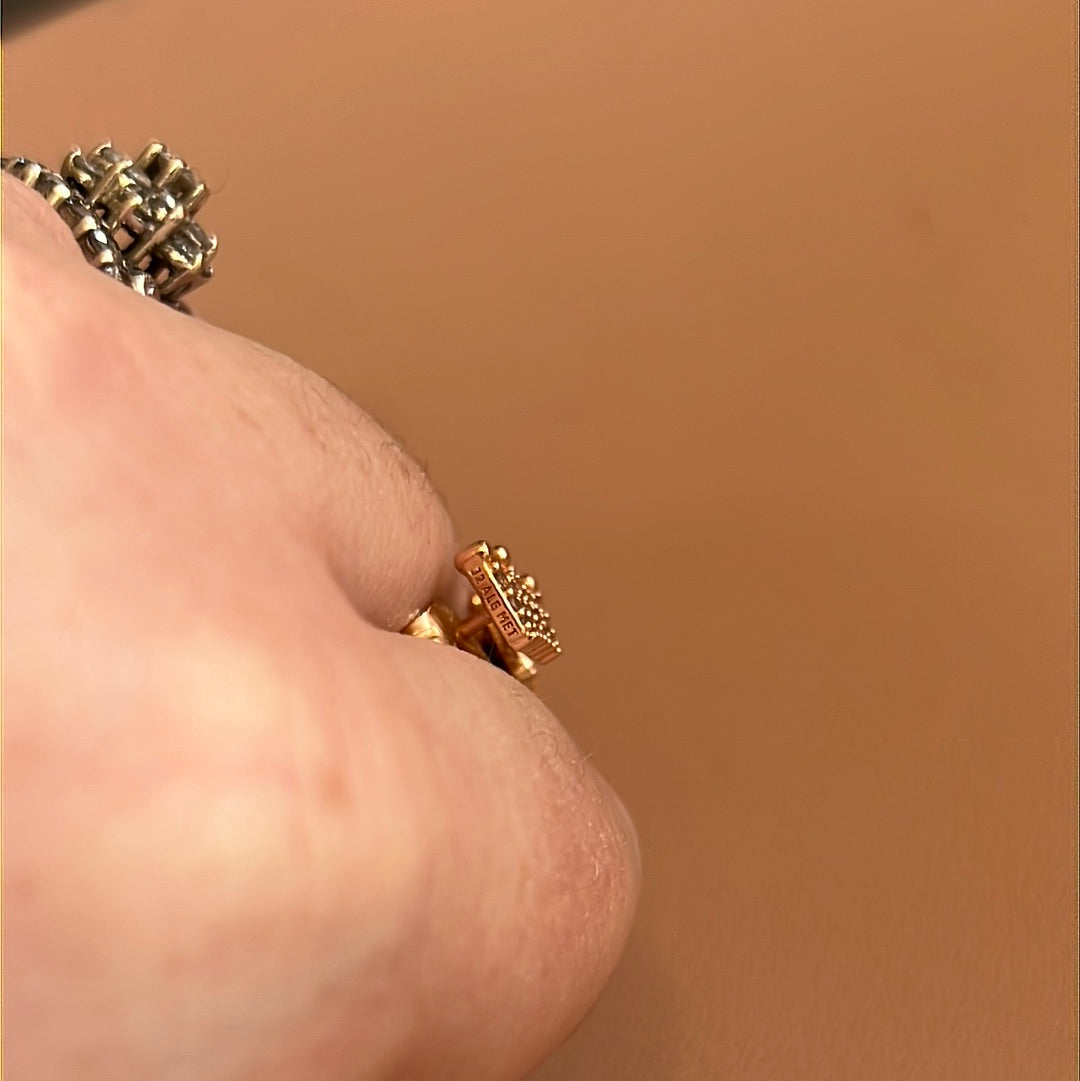 Genuine Pandora Crown Pave Earrings Studs
