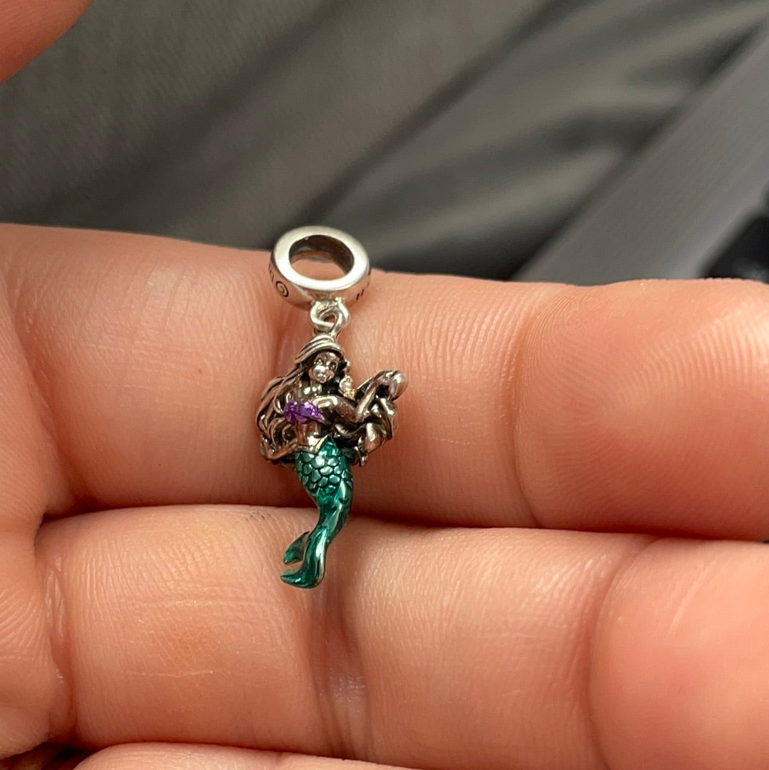Genuine Chamilia Ariel Enamel Dangle Charm Disney