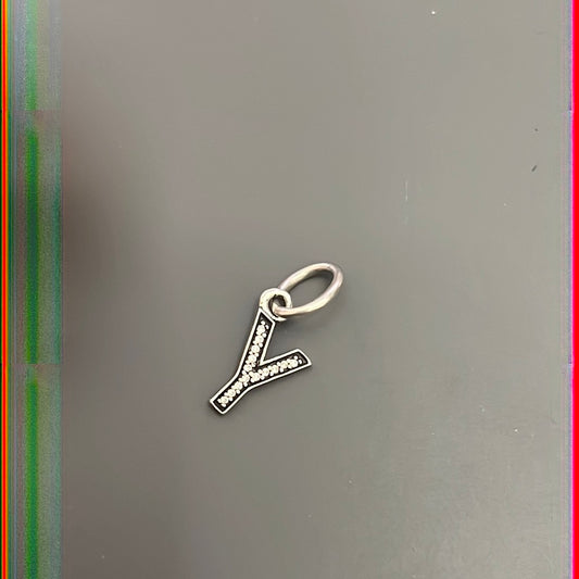Genuine Pandora Pave Dangle Letter Charm Y