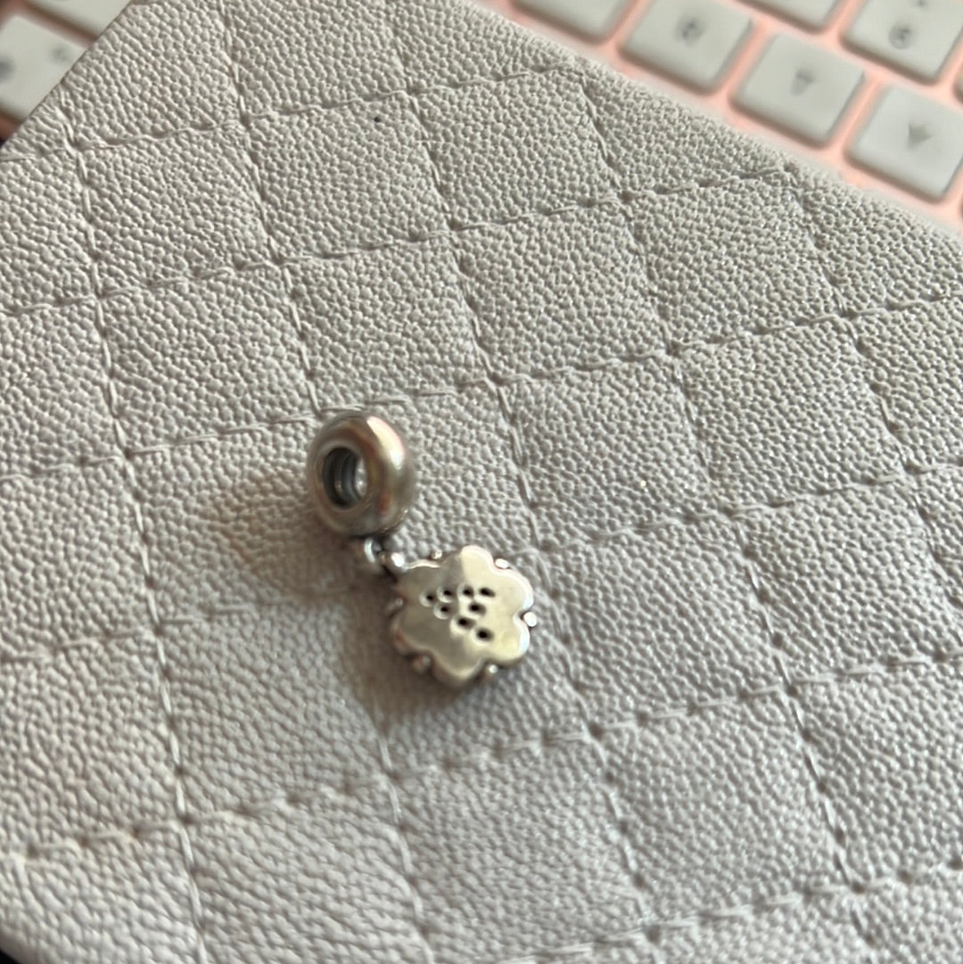 Genuine Pandora Rare Garnet Number 4 Dangle Pave Charm