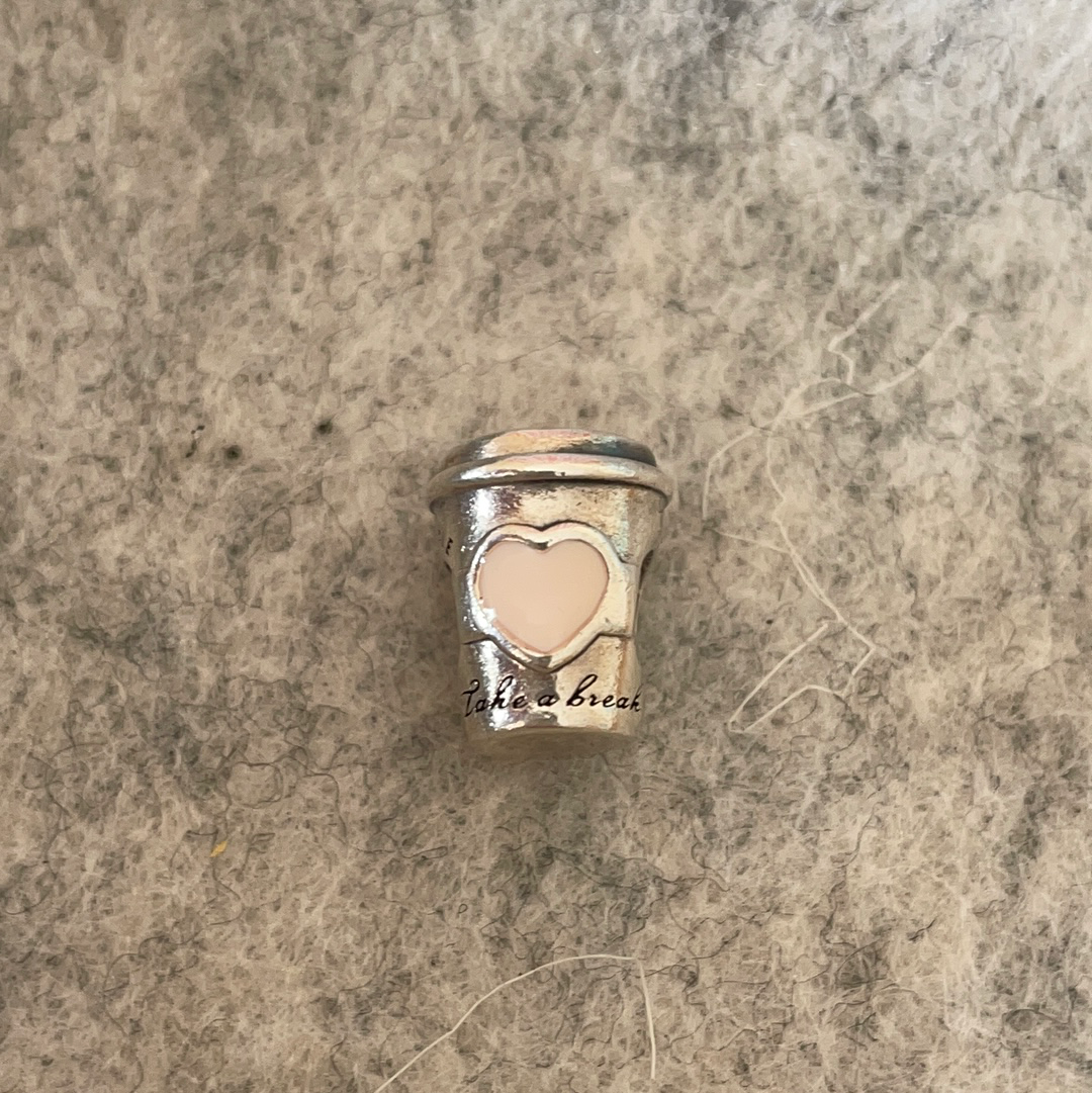 Genuine Pandora Take a Break Coffee Cup Travel Charm