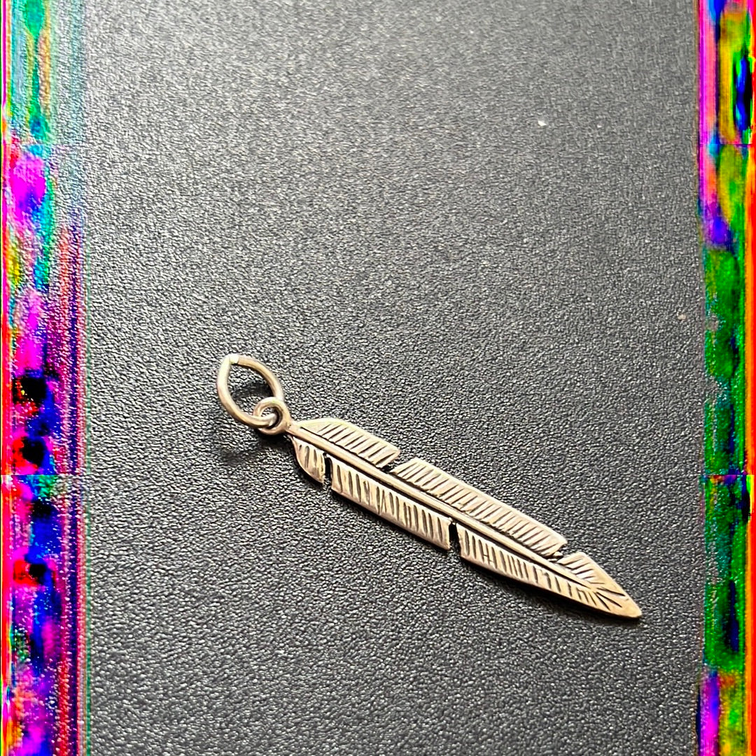 Sterling Silver Large Feather Pendant