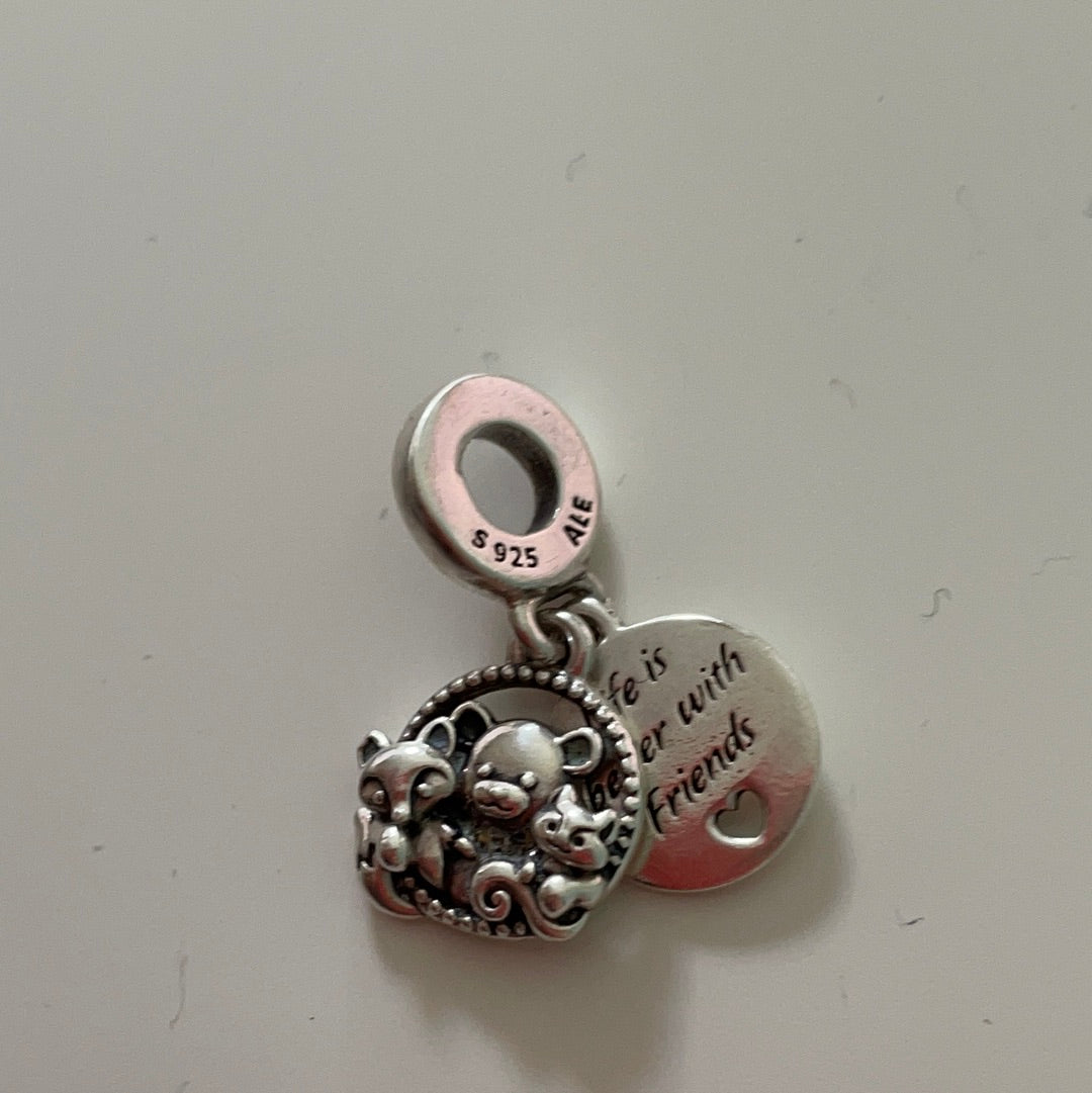 Genuine Pandora Fox, Bear and Squirrel Dangle Charm