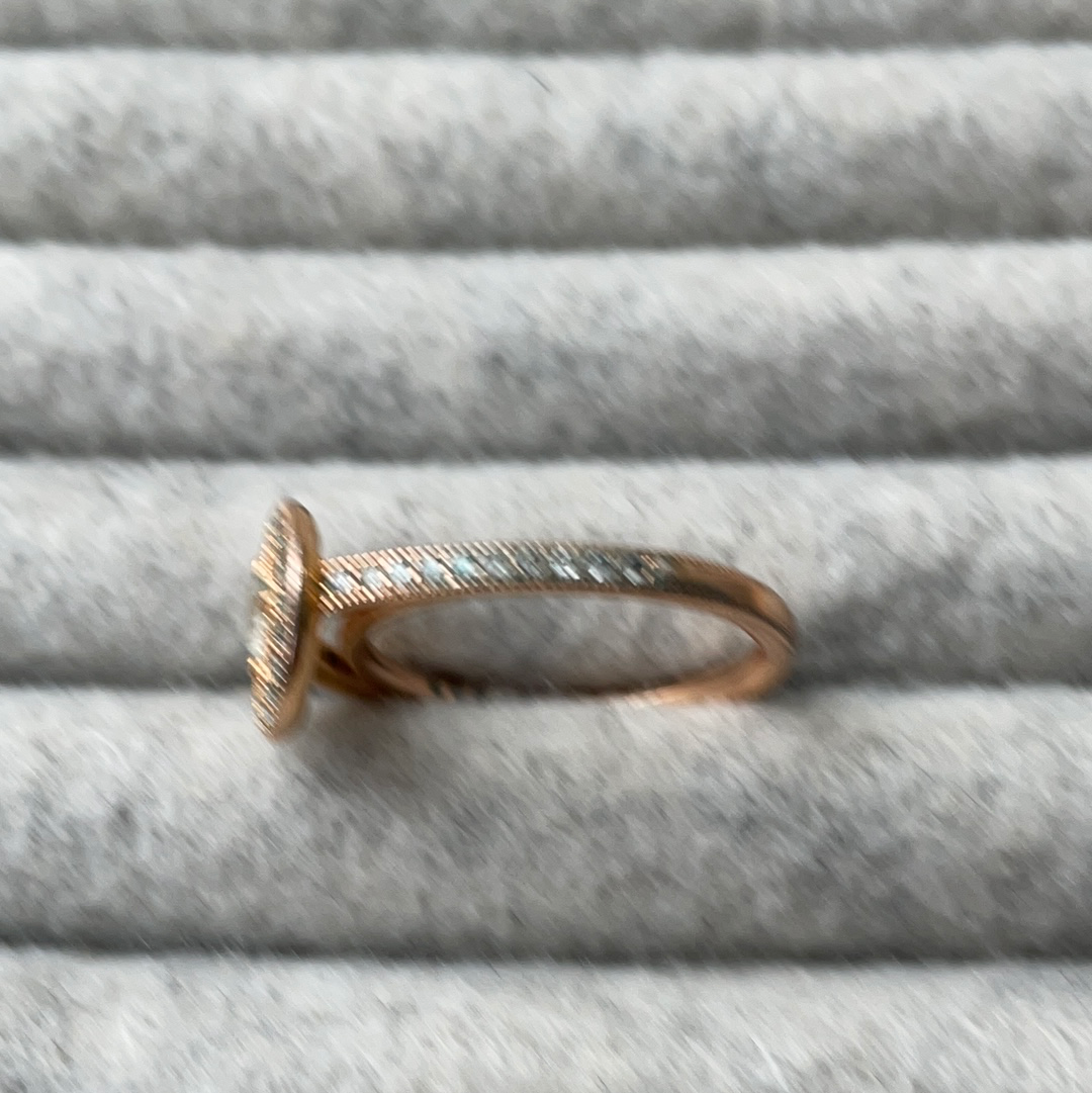 Genuine Pandora Rose Gold Statement Pave Vintage Allure Ring Size 54