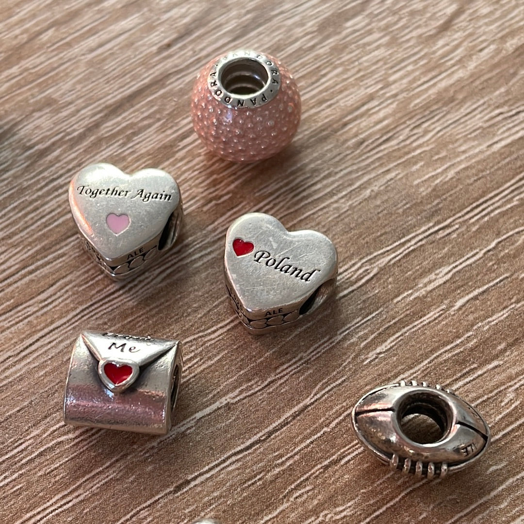 Genuine Pandora POLAND Enamel Heart Travel Charm
