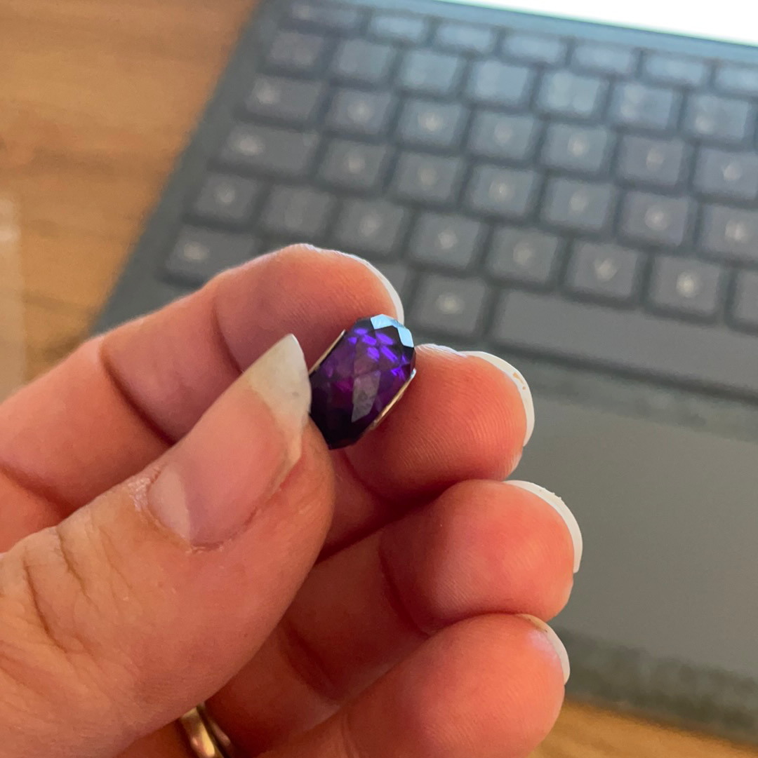 Genuine Chamilia Purple Faceted Murano Charm