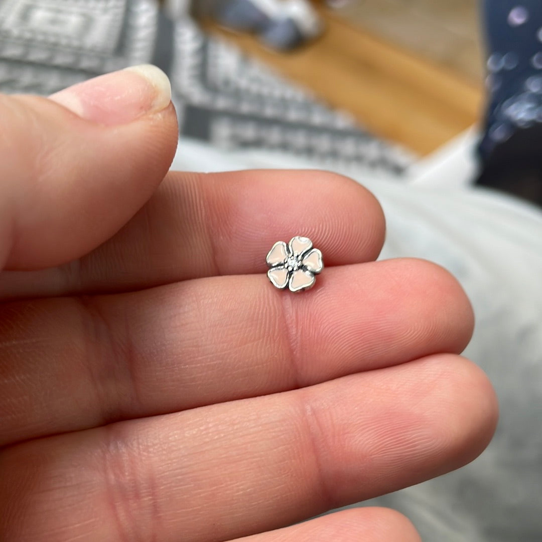 Genuine Pandora Enamel Magnolia Cherry Blossum flower Petite Charm