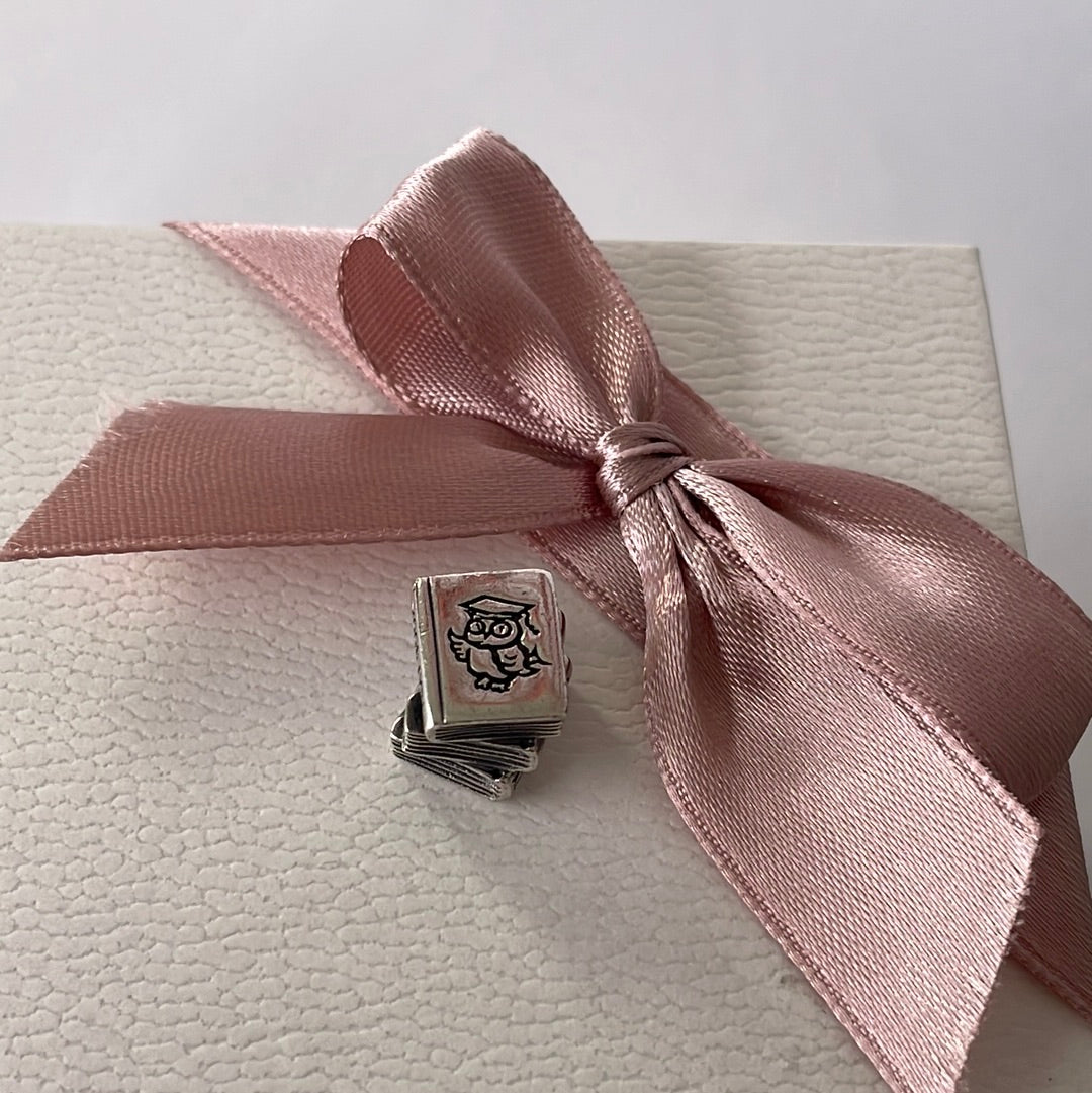 Genuine Pandora Textbook Book Owl School Learning Graduation Degree Charm