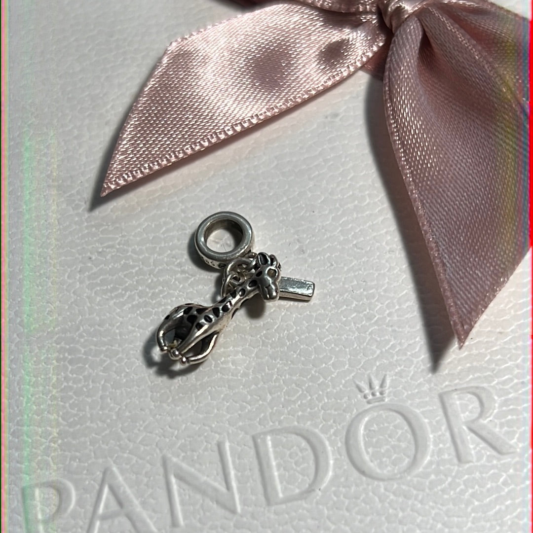 Sterling Silver Giraffe Animal Charm Graceful