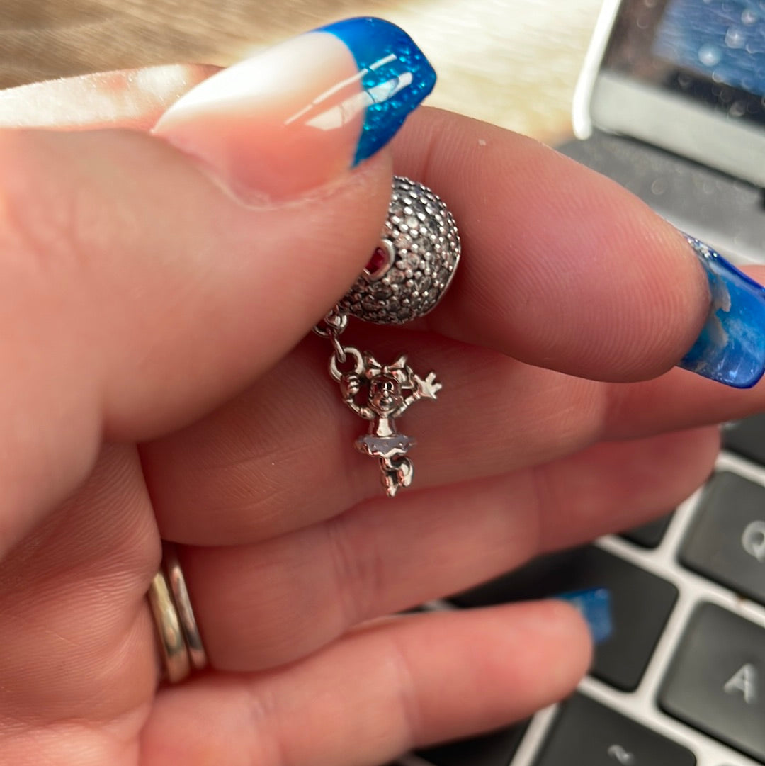 Genuine Pandora Disney Minnie Mouse Pave Balloon Floating Minnie Charm