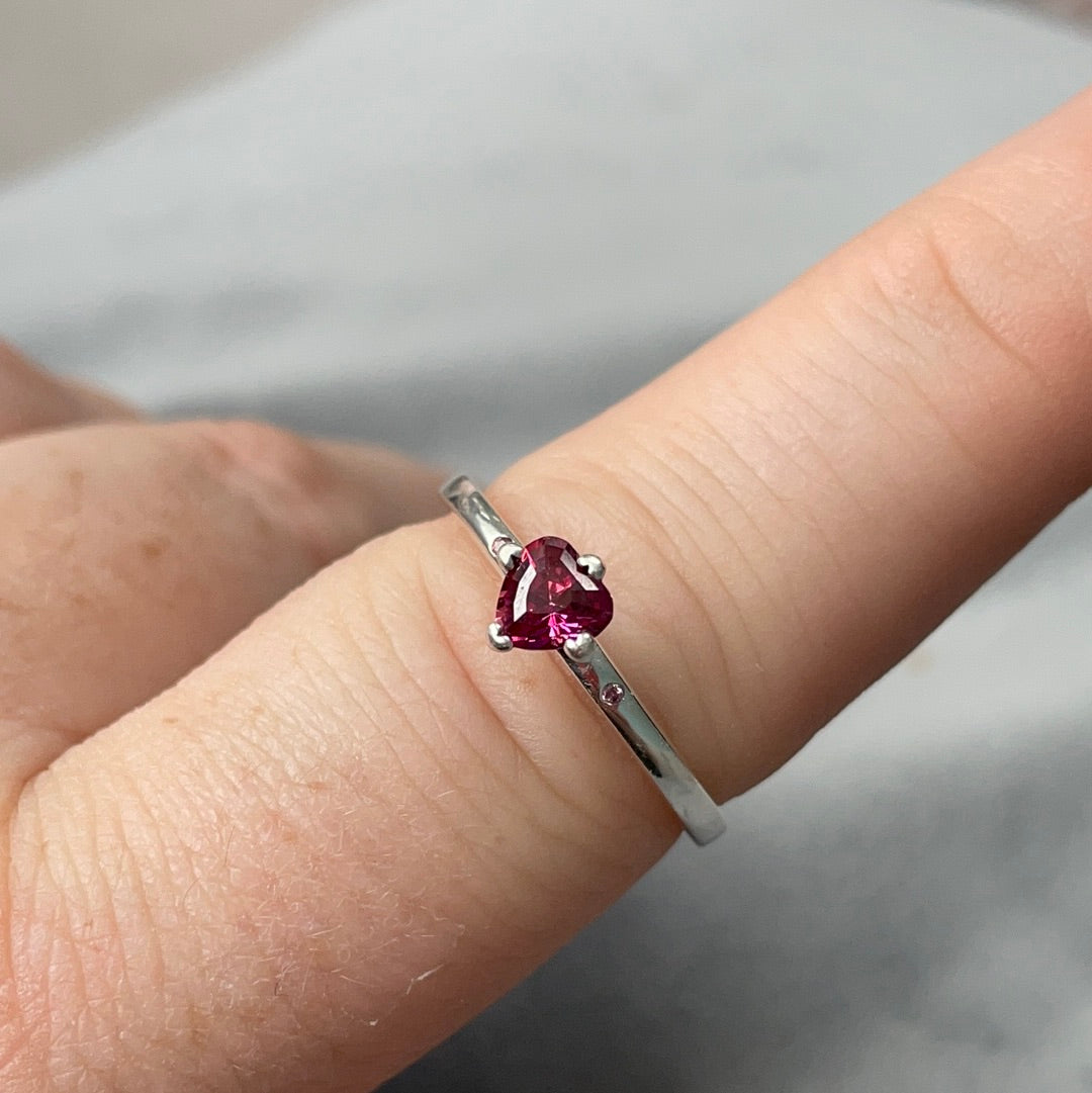 Genuine Pandora Ring Size ... You & Me' Pink Stone Valentine's Day Ring Love Heart