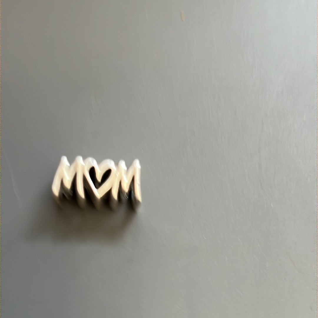 Genuine Pandora Mum Mom Charm Word with Heart Gift